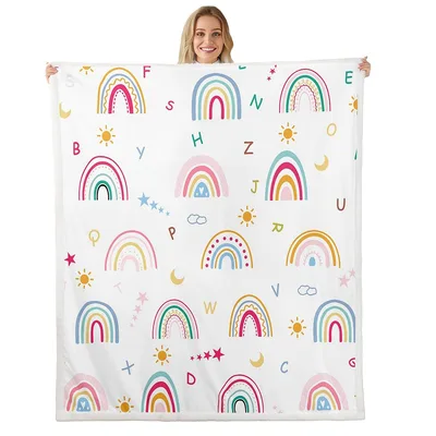 Rainbow Alphabet Learning Pattern Blanket for Playful Readers