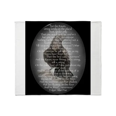 The Raven Poem Text Blanket: Gothic Poetry for Book Lovers