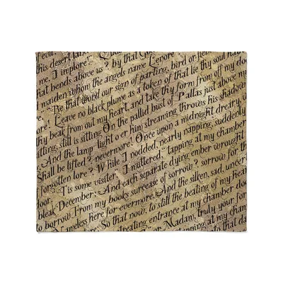 Raven Poem Text Pattern Blanket No. 2
