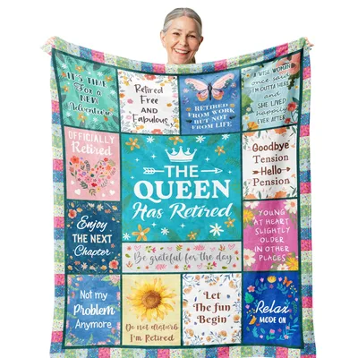 Retired Queen Blanket: The Queen Has Retired Patchwork Design