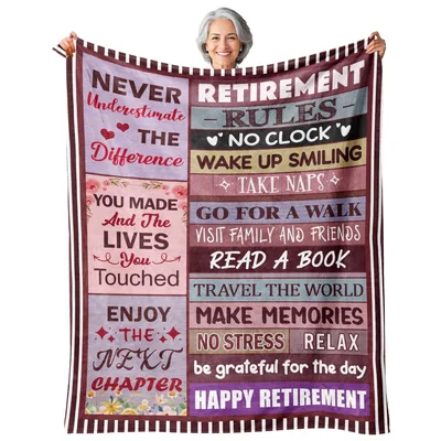 Next Chapter Retirement Blanket Celebrating Rules and New Freedom