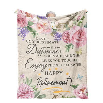 Retired Teacher Blanket Celebrating Lives Touched with Floral Design