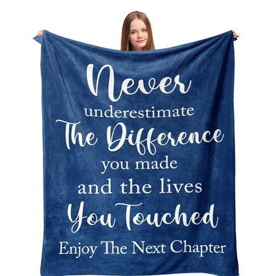 Retirement Farewell Inspirational Quote Blanket for Coworkers