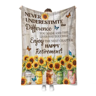 Sunflower Retirement Blanket Celebrating a Life of Impact and Joy