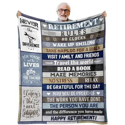 Retirement Rules Men Blanket Celebrating a Life of Work and Relaxation