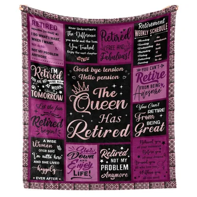 Retirement Queen Quotes Blanket Celebrating Her New Free Life