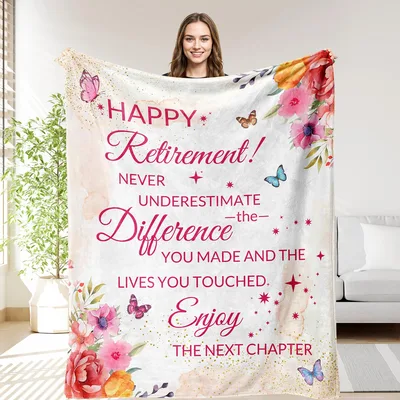 Retirement Women Floral Butterflies Blanket