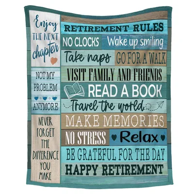 Retirement Rules Enjoy Blanket: A Quilt-Style Throw