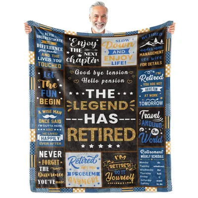 Retirement Quotes Blanket featuring The Legend Has Retired text