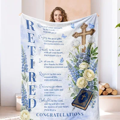 Retirement Bible Verses Blanket Celebrating Faith and New Beginnings