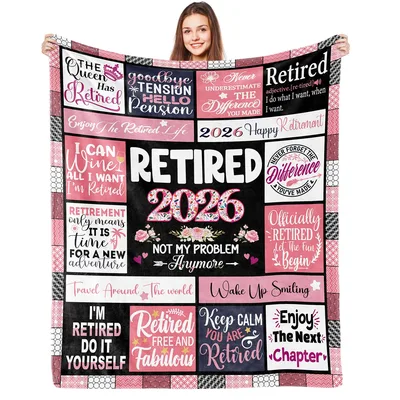 Retirement Collage Quotes Blanket Celebrating 2026 and Free Living