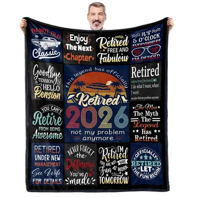 Retirement Men Collage Blanket Celebrate 2026 Freedom