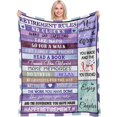 Retirement Rules List Blanket Celebrating Your Next Chapter