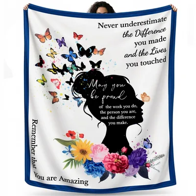 Butterfly Silhouette Pride Inspiration Blanket Celebrating Your Impact