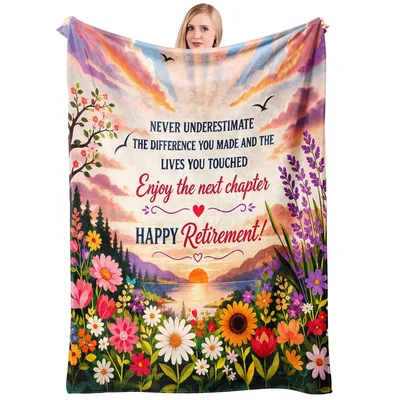 Sunset Lake Retirement Wishes Blanket Celebrating a Life of Impact