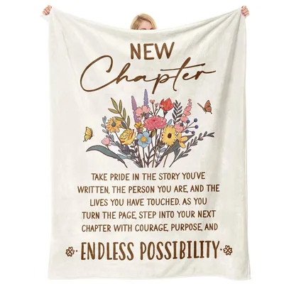 New Chapter Farewell Wishes Blanket featuring wildflowers