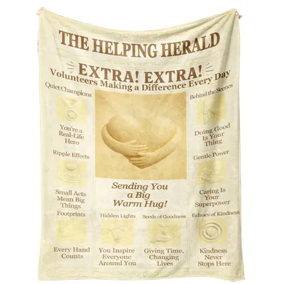 Volunteer Appreciation Blanket: The Helping Herald Newspaper Design