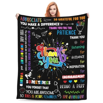 Thank You Appreciation Words Blanket: A colorful tribute