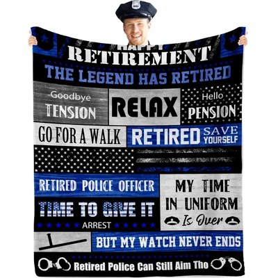 Police Retirement Thin Blue Blanket Celebrating a Legend's Final Shift