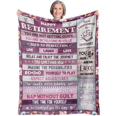 Happy Retirement Life Advice Blanket featuring "Aged to Perfection"