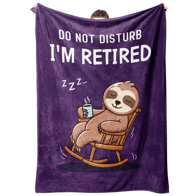Retired Sloth Rocking Chair Blanket: Do Not Disturb I'm Retired