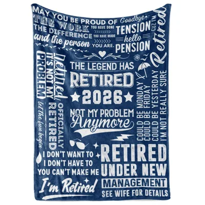 Retirement Humor Typography Blanket Celebrating 2026 with Fun Phrases