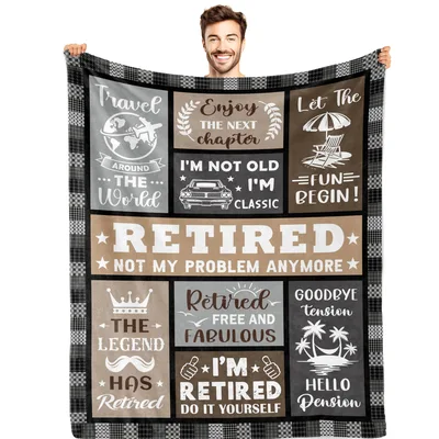 Retired Not My Problem Blanket: Funny Retirement Celebration for Men