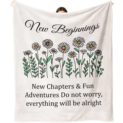 Daisies New Beginnings Blanket Celebrating Retirement and Fresh Starts