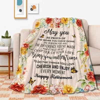 Retirement Floral Butterflies Blanket: Celebrate a career