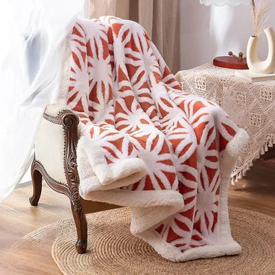 Rust Starburst Blanket: Bold Geometric Throw for Your Couch