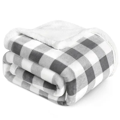 Gray Plaid Blanket for Cozy Days on the Couch