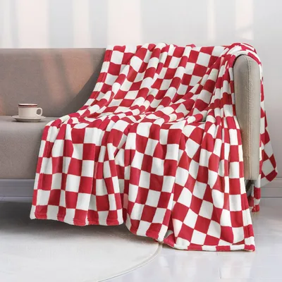 Red and White Checkered Blanket for Cozy Couch Days