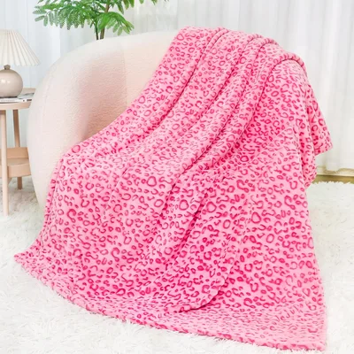 Pink Cheetah Print Blanket for Cozy Days and Gifts