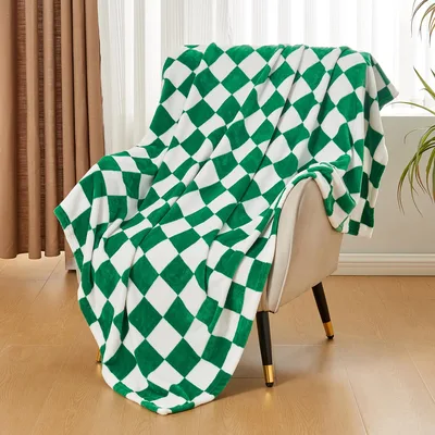 Green Checkerboard Blanket for Cozy Days and Gifts