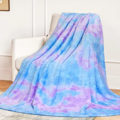 Tie Dye Blanket: Blue and Purple Swirls for Boho Style