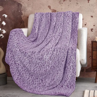 Lavender Animal Print Blanket: Purple Leopard Design for Cozy Rooms