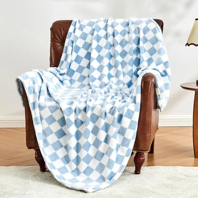 Blue Checkered Blanket: Classic Pattern for Cozy Living Spaces