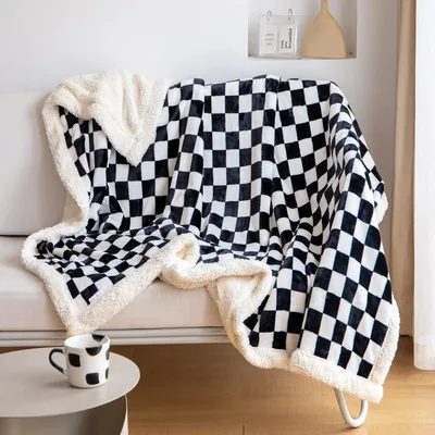 Black and White Checkered Blanket for Retro Pattern Lovers