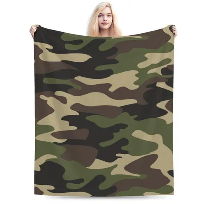 Camo Pattern Print Blanket Classic Camouflage Design
