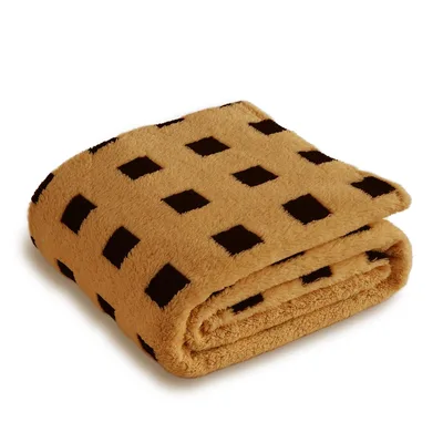 Brown Checkered Blanket