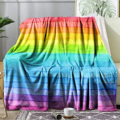 Boho Rainbow Blanket: Watercolor Stripes for Cozy Living Spaces