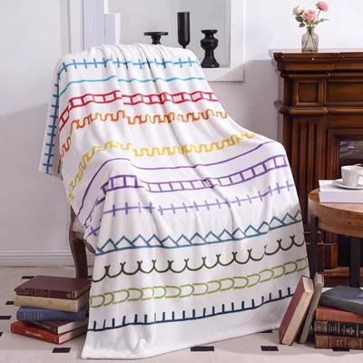 Boho Stripe Blanket: Retro Rainbow Pattern Throw for Cozy Living