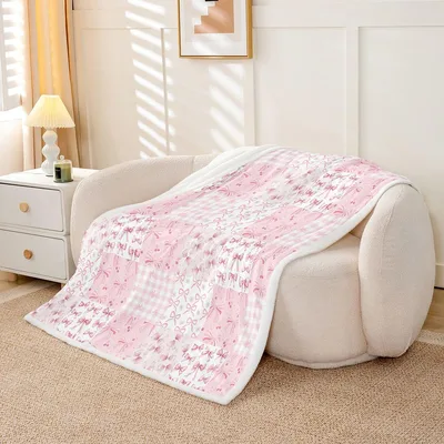 Pink Bows and Gingham Blanket: A Patchwork of Pink Ribbons