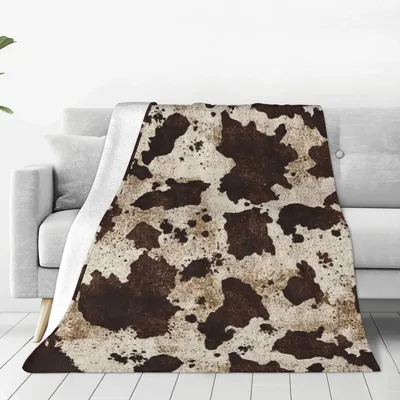 Cowhide Print Western Blanket: Rustic Hide Pattern for Home Decor