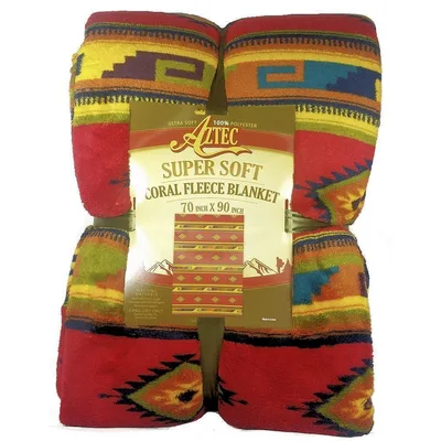 Aztec Southwestern Geometric Pattern Blanket for Retro Home Decor