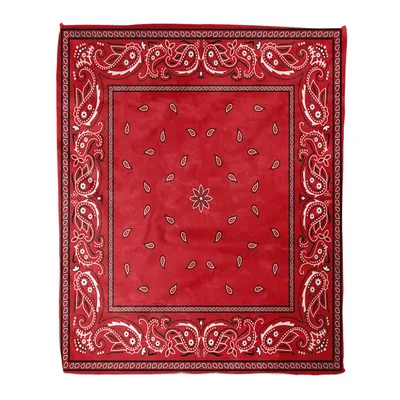 Red Paisley Bandana Pattern Blanket: Classic Western Print for Home