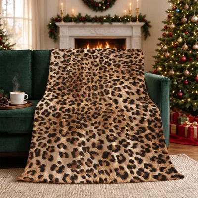 Cheetah Leopard Print Pattern Blanket for Bold Interior Style