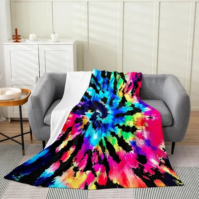 Rainbow Tie Dye Swirl Blanket No. 3