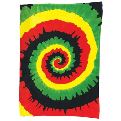 Rainbow Tie Dye Spiral Blanket: Retro Spiral Design