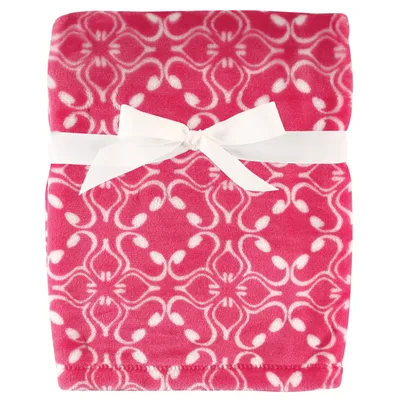 Pink Geometric Ornament Pattern Blanket for Retro Style Lovers